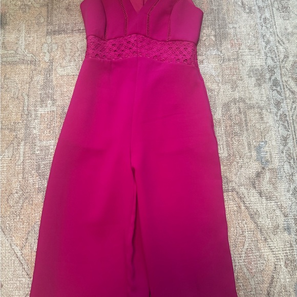 Adelyn Rae Pants - Adelyn Rae Fuchsia Lace Detail Jumpsuit